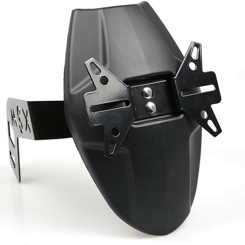 Motorcycle Rear Mudguard Wheel Tire Splash Cover Guard with License Plate B R9F7