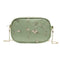 Lace Flower Shoulder Handbags Women Chain PU Leather Crossbody Bags (Green)