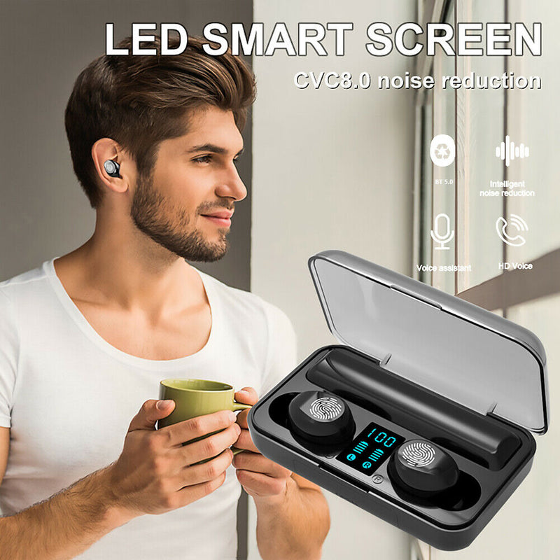 F9 TWS Wireless LED Display Headset Bluetooth Touch Headphone w/Charge Box A