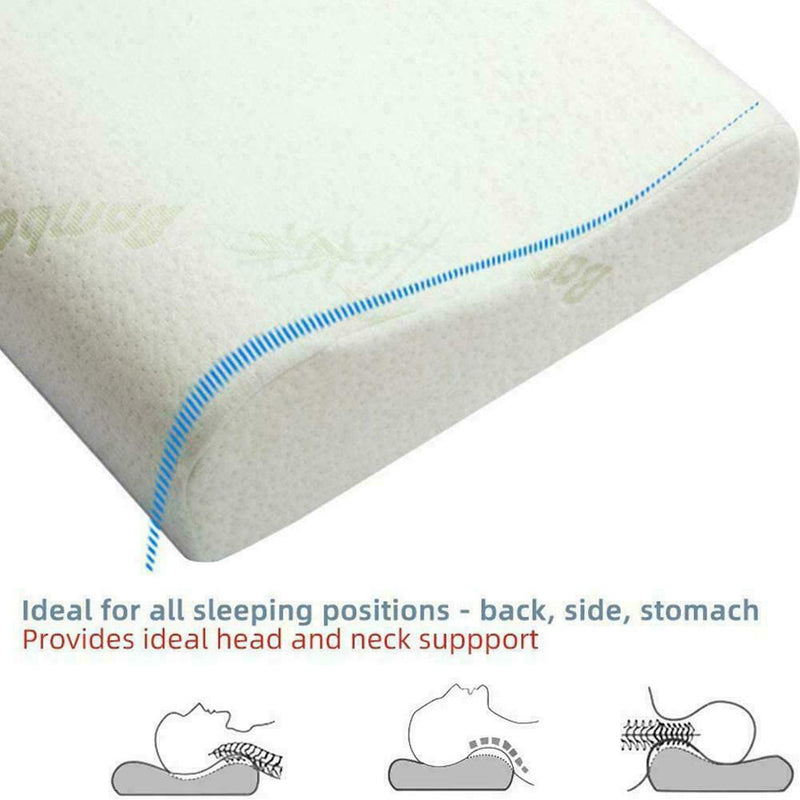 Home Bed Pillow Head Neck Support Bamboo Contour Memory Foam Pillows A6S6