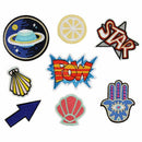 8 Pcs 4 Styles Embroidery Sew Iron On Patch Badge DIY Bag Clothes Polyester M2U2