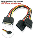 SATA Power 15-pin Y-Splitter Cable Adapter Male to Female Hard New For HDD New