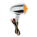 2Pcs Motorcycle Amber Turn Signals Indicator Lights Lamp Bullet-Shaped