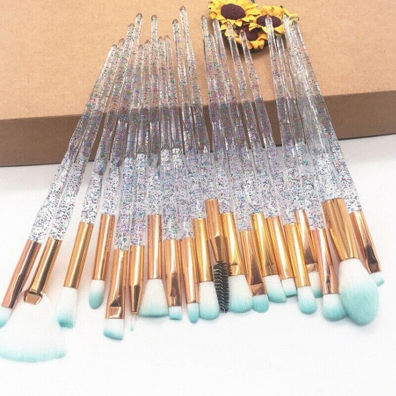 20Pcs/Set Professional Complete Diamond Beauty Makeup Brushes Eyebrow Eyesh M5I6