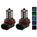 New 2PCS 27 SMD 9005 5050 LED RGB LED Car Fog Light Lamp Bulb + Remote C MOV