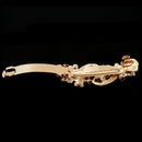 Woman Girl Green Flower Rhinestone Barrette Hair Clip Hairpin I1T3
