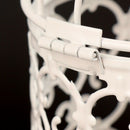 1Pcs White Hollow Holder Candlestick Tealight Hanging Lantern Bird Cage Vin W5H3