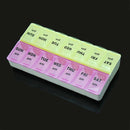 High Quality Light Yellow+Light Purple 14 Slots 7 Day Tablet Pill Storage Box