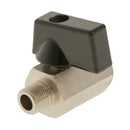 Shut-Off Brass Ball Valve, Mini Valves 1/8inch Male NPT x 1/8inch Female NPT,