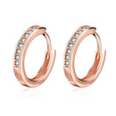 Round Crystal Heart Hoop Ear Stud Earrings 2 Pairs Women Wedding Bridal DIQ