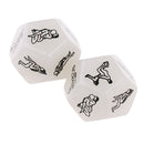 2pcs  Erotic D12 Dice Dice Game For Friends Couple Games - White