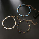 3Pcs/Set Women Star Beads Foot Chain Anklet Bracelet Beach Jewelry Gift