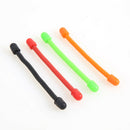 4pcs Silicone Binding Rope Wrap Data Wire Cable Winder Wrap Tie Cinch Strap