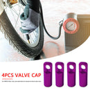 4pcs CNC Bike Tyre Presta Valve Cap Bicycle Tire Valve Dust Covers (Purple) A