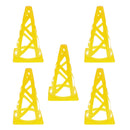 5 Pieces 9" PE Sport Training Traffic Cone for Soccer Football Basketball Yellow