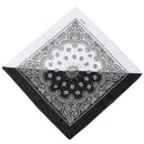 Unisex Wrap Scarf Cotton Double Sided Head Wristband Black&White W7R8