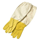 1 Pair Beekeeper Gloves Cotton Leather Apiculture Anti Bee Sleeves (Yellow) SN9F
