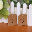 100 Change Made With Love Kraft Paper Gift Party Wedding Twine Brown Label R8M1