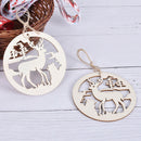 5Pcs/set Hollow Christmas Wooden Pendants Decorations Tree Ornaments DIY Crâ„–[