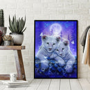 Diamond Painting White Fur Little Lions DIY Full Round Wall Picture 30x40cm