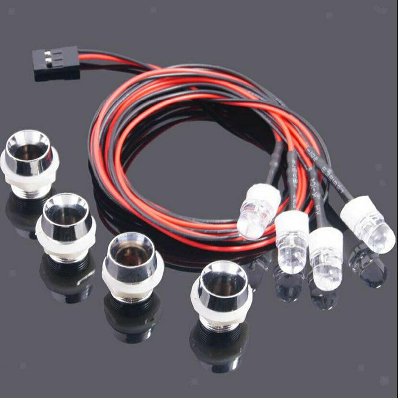 4 Pieces RC 1/10 1/8 Lamp 8mm Bright LED Night Light Lamp for RC Traxxas HSP