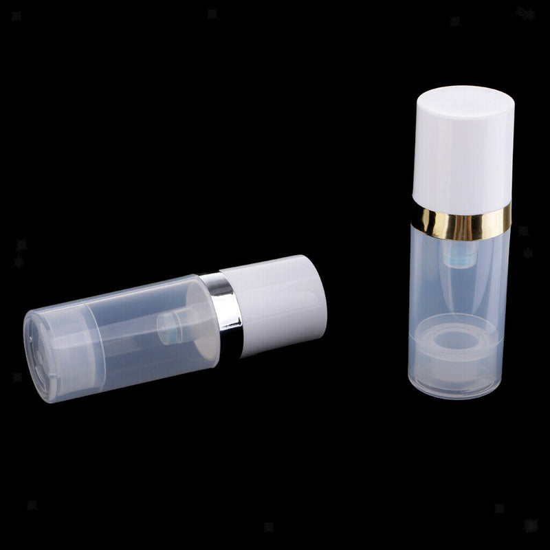 2x Clear Empty Plastic Vacuum Press Down Pump Bottle Tubes Cosmetic Travel
