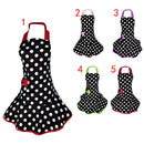 Cotton Ladies Women Apron Cooking Dots Kitchen Restaurant Work Apron Red