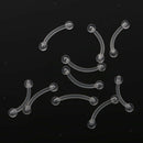 10 Pieces Acrylic Transparent Hoop Ring Bar Eyebrow Navel  18G