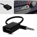Car MP3 3.5mm Headphone To USB Port Adapter AUX Jack Audio Input Cord Cable