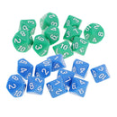 20 Pieces Acrylic Blue Green Multi-sided Dices D10 Die for Party Casino Pub