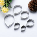 6pcs/set Stainless Steel Cake Fondant Molds Rose Flower Cutters Tools