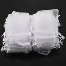 100 x White Organza Wedding Party Gift Bags