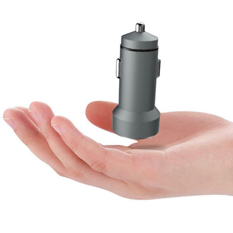 5V 2.4A Aluminum Alloy Dual USB Car Charger Power Adapter for Phones Tablet