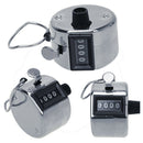 Portable Handheld 4 Digit Manual Counting Metal Counter Answer Counter New