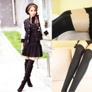 Womens Black Tinted Sheer False High Stockings Pantyhose Tights 3C