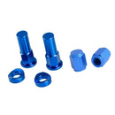 6x Motorcycle Blue Tyre Wheel Valve Stem Caps Cover Rim Lock Nuts CNC Machined