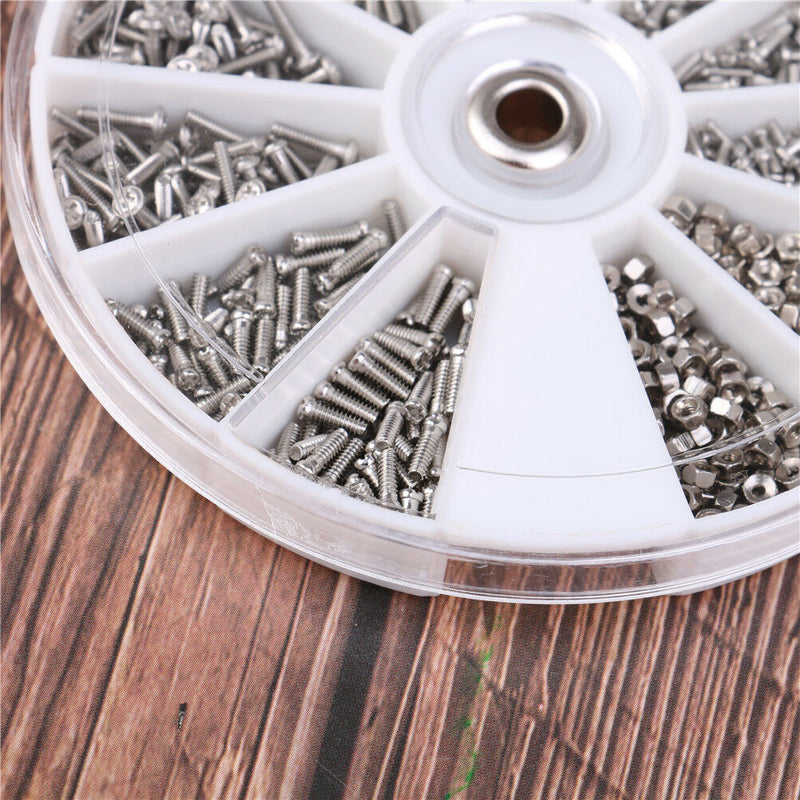 1000pc Small 12 Kinds of Screw Nuts Electronics Assortment Kit A Bj