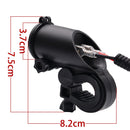Cell Phone 2-USB Charger with Green LED Ring for Motorcycle 22mm Handlebar
