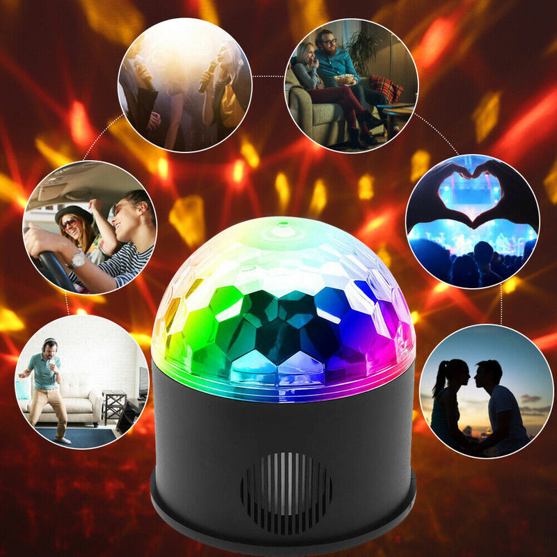 Sound Activated RGB LED Magic Ball Light Remote Control Stage DJ Disco Lamp