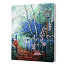 DIY Digital Canvas Blue Garden Oil Picture By Number Kits Art Modern Decor
