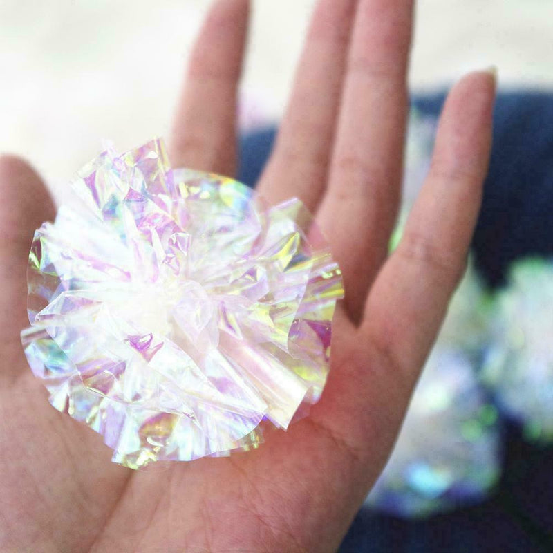 Cat Toys Ball Mylar Crinkle Interactive Colorful Play Ring Pet Stuff V2D9