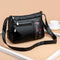 Women Floral Printed Shoulder Bags Multi Pocket Leather Crossbody Handbags