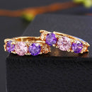 New Arrival Women Zircon earrings pendant Hoop earrings female -Purple