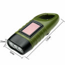 Solar Powered Hand Crank Flashlight Rechargeable LED w/ Clip Emergency Light New
