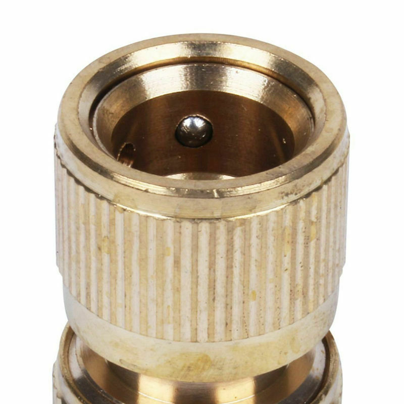 6 Pcs Brass Garden Lawn Water Hose Pipe Fitting 1/2 inch Quick Connector Y4D8