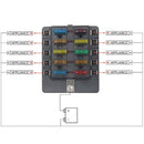 Plastic Cover Fuse Box Holder LED Indicator 10 Ways Blade Block for Car Boat