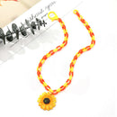 Sunflower Exaggerated Pendant Clavicle Chain Thick Necklace Women Jewelry
