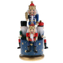 1* 20CM Wooden Nutcracker Music Box Handpainted 4 Soldier Christmas Decoration