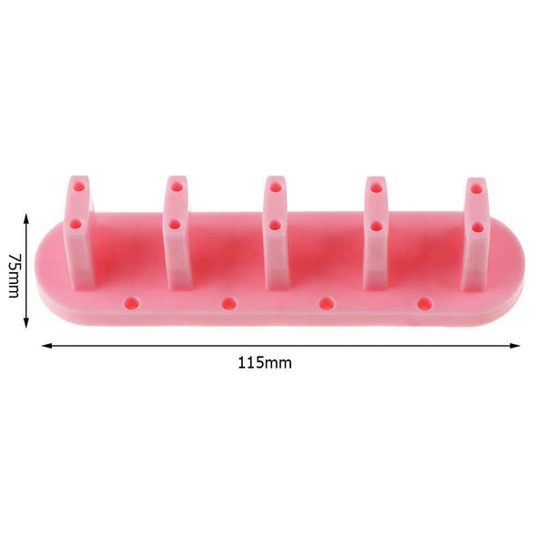 3 in 1 Nail Holder Practice Training Display Stand w/15pcs Nail Tips (Pink)