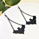 Halloween Bat Earrings Black Drop Dangle Ear Hook Women Girl's Punk Jewelry Gift